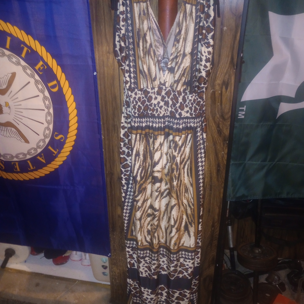 Wild Safari Print Maxi Dress